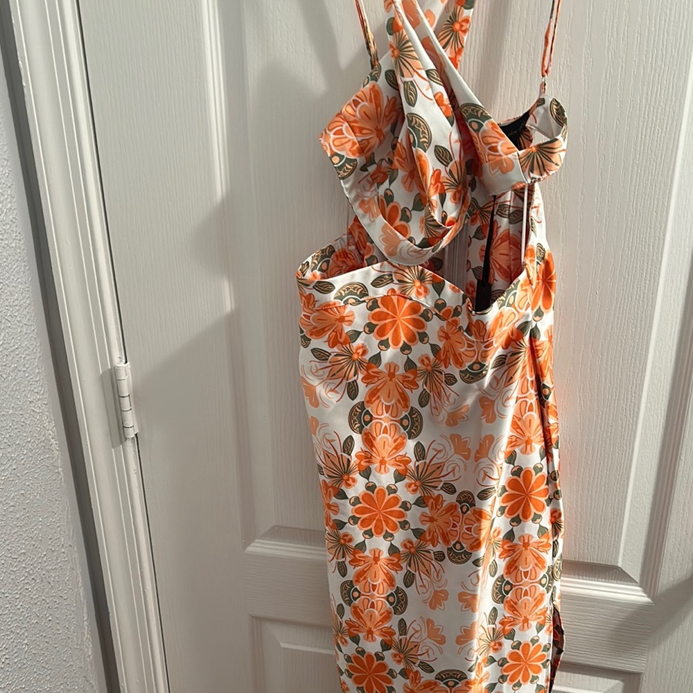 House of Harlow 1960 Orange Floral Cut-out Strappy Maxi Dress. Brand NWT - Picture 8 of 12